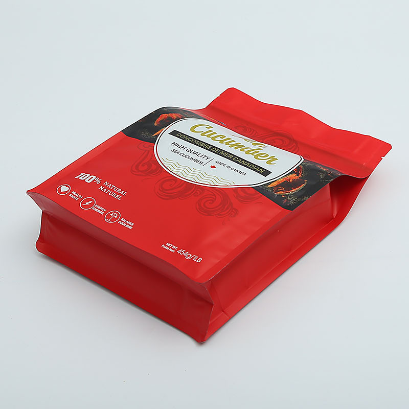 Flexible Heat Seal Flat Bottom Bag Aluminum Foil Food Packaging Red Color