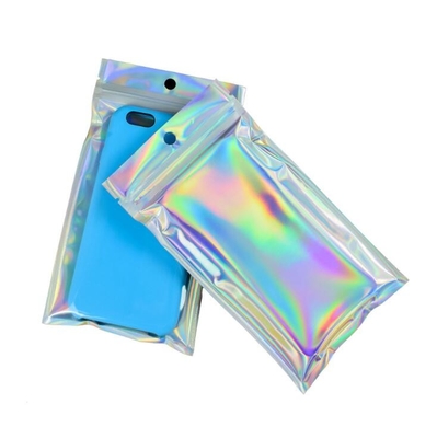  Three Side Seal Pouch Clear Front And Back Holographic Finish
