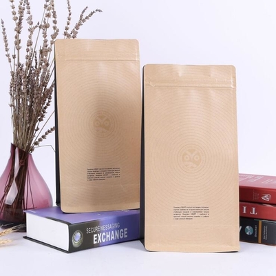 Coffee Packaging Kraft Paper Pouch Biodegradable Zip Lock Aluminum Foil Bag Gravure Printing