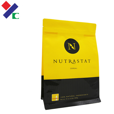 Flat Bottom Biodegradable Packaging Bags Laminated Pouch For Coffee Bean Packaging