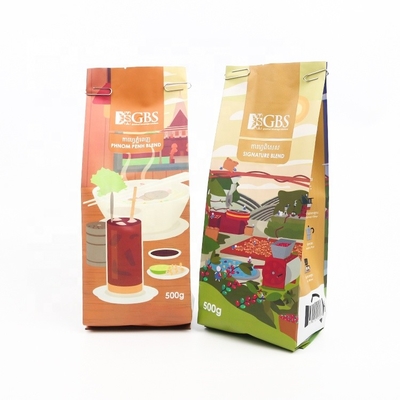 Gravure Printing Coffee Packaging Bags 180 microns Aluminum Foil  Bag