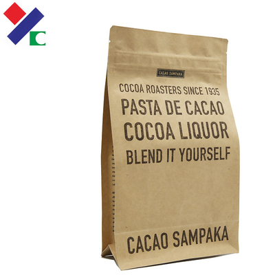 105 Microns Kraft Paper Pouch 250g 1kg Brown Paper  Bags With One Way Valve