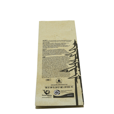 PLA Kraft Paper Zipper Pouch Stand Up 2 Oz 1 Oz For Coffee Tea Nut Food