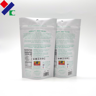 Eco Friendly Biodegradable Custom Printed Stand Up Doypack Stand Up Pouch For Super Food