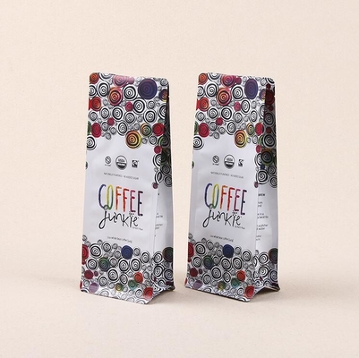Custom Printed PLA/Kraft Paper Gusset Coffee Bag With Valve Zipper