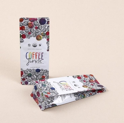 Custom Printed PLA/Kraft Paper Gusset Coffee Bag With Valve Zipper