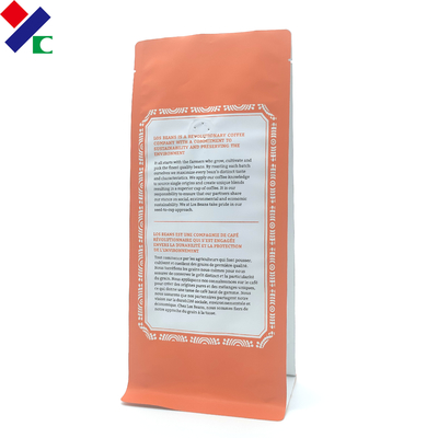 Custom Stand Up Zipper Plastic Coffee Bags With Flat Bottom