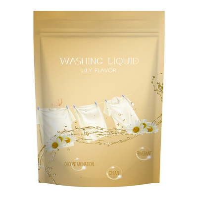 Glossy Recyclable Packaging Bags Stand Up Zipper Pouch Laundry Condensate Beads 25 Pcs