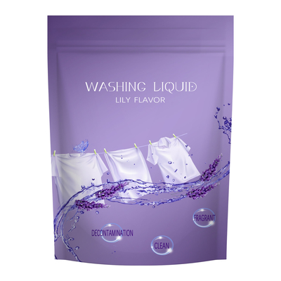 Glossy Recyclable Packaging Bags Stand Up Zipper Pouch Laundry Condensate Beads 25 Pcs