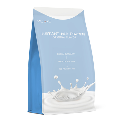 Biodegradable Flat Bottom Bag For Milk Powder 55g 100g 500g