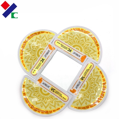 FDA Three Side Seal Pouch Facial Mask Foil Packaging Bag Customized Shape