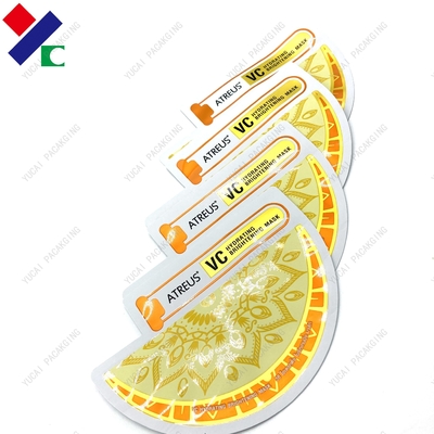 FDA Three Side Seal Pouch Facial Mask Foil Packaging Bag Customized Shape