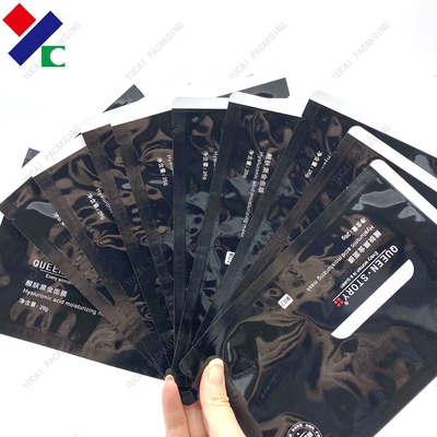 SGS Plastic Facial Mask Cosmetic Packaging Bags Rotogravure Printing Custom Logo