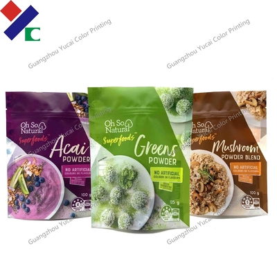 Plastic Packets Heat Sealable Food Bags For Organic Powder Strawberry Flavour