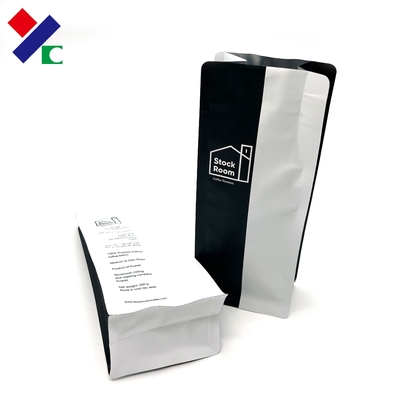 White Black Printing Coffee Packaging Bags Foil Barrier Airtight 250g 500g 1000g