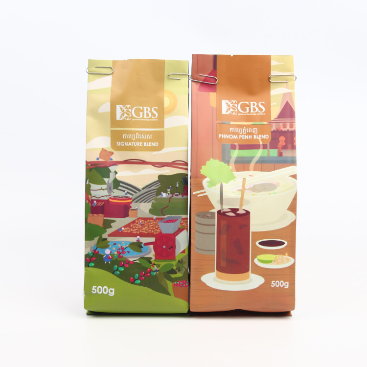 Gravure Printing Coffee Packaging Bags 180 microns Aluminum Foil  Bag