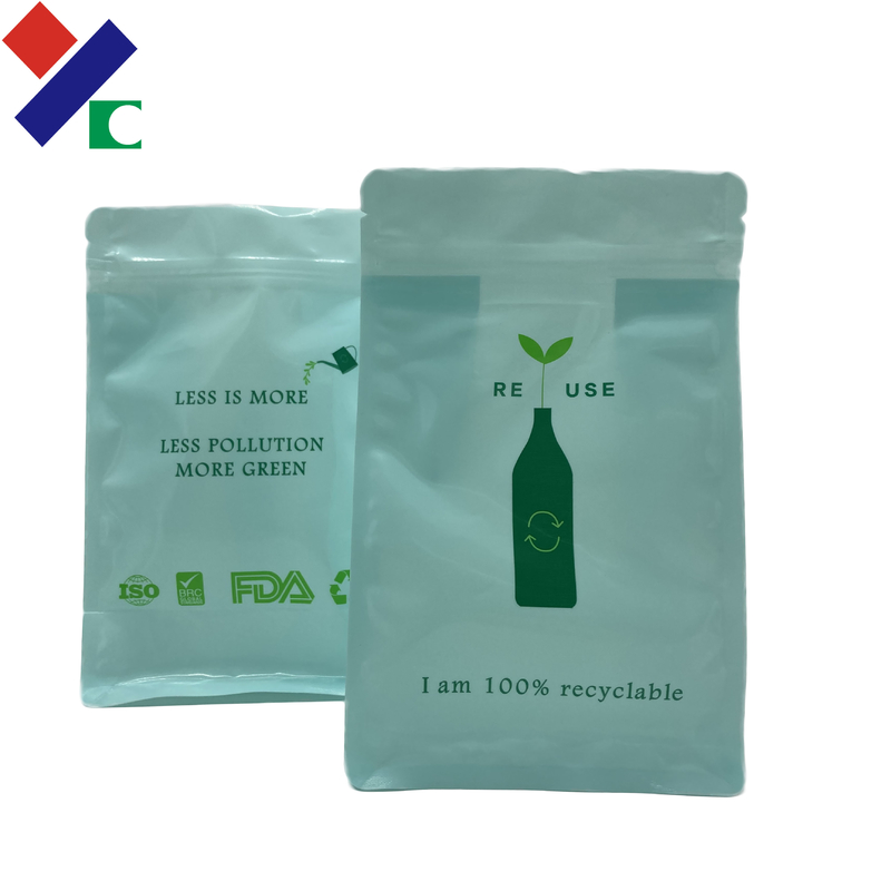 Eco Friendly Stand Up Zip Lock Bags 80 Micron Biodegradable Packaging Pouch Tear Notch