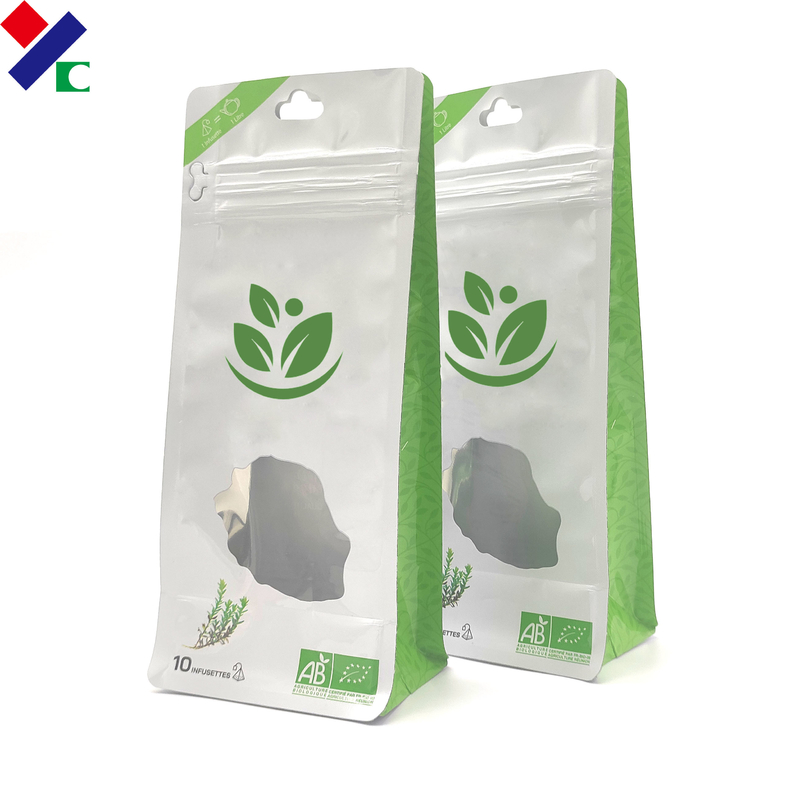 Protein Flat Bottom Stand Up Zipper Pouch Nut Packaging With Window