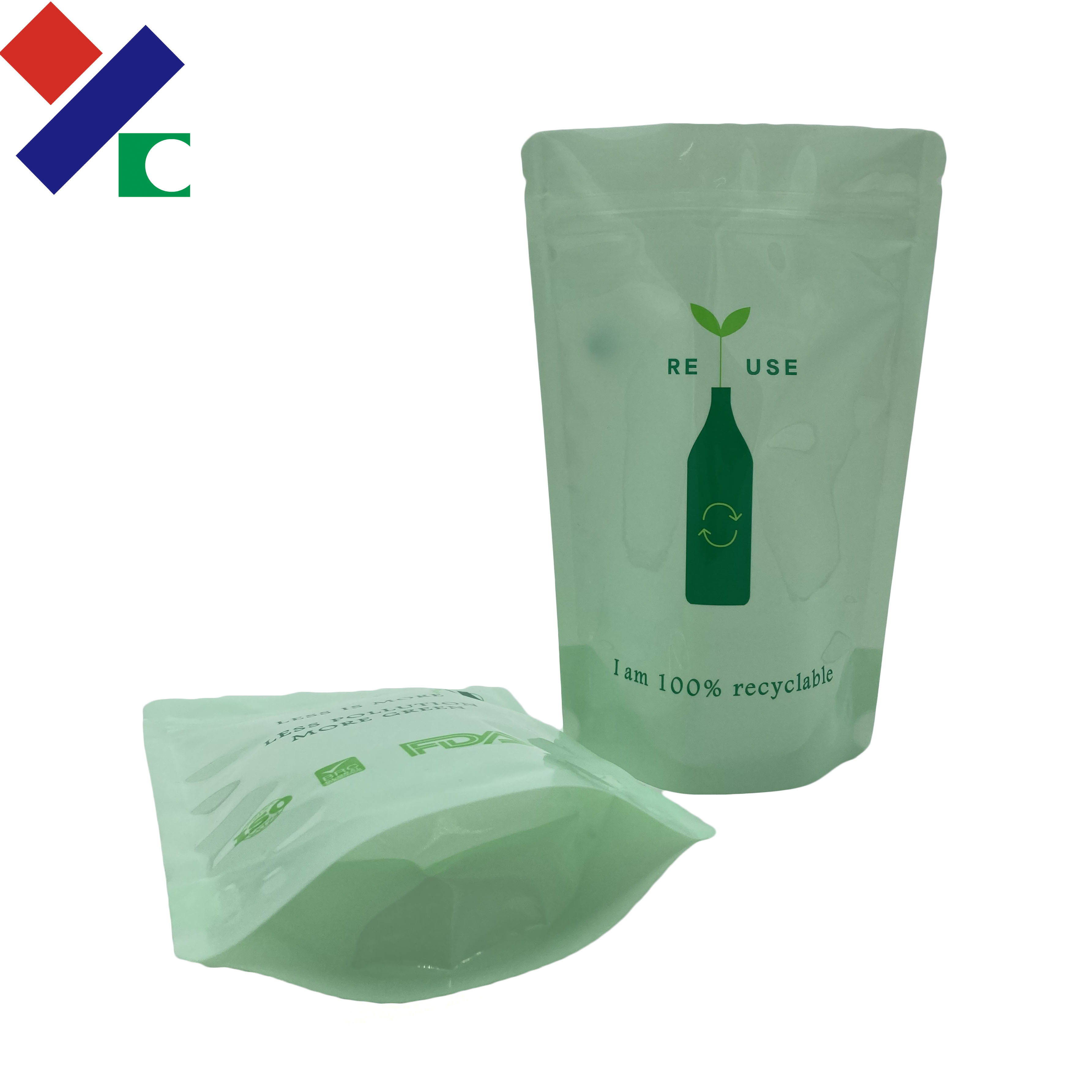 Aroma Barrier Recyclable Packaging Bags Stand Up Mylar Smell Proof Bag
